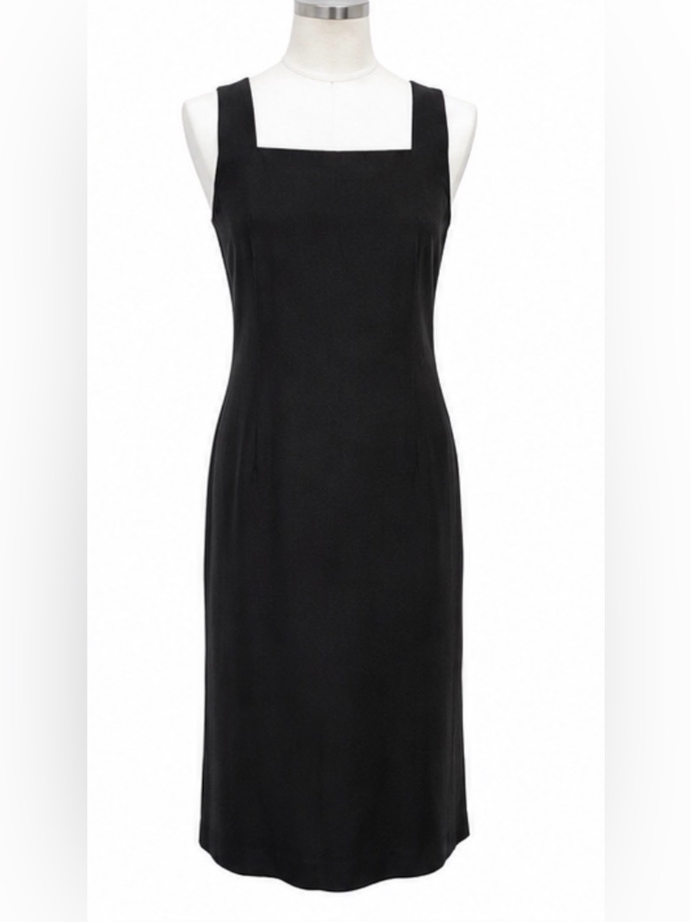 Tommy Bahama 100% Silk Black Square Neck Midi Dress Size 10